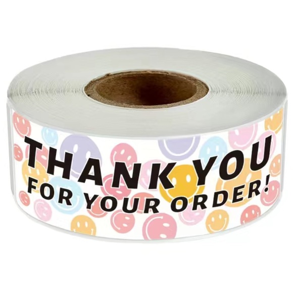 COPY - 120 “Thank you for your order” Smiley Face Stickers - Picture 1 of 1